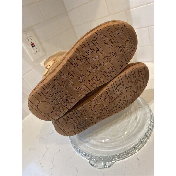 Bearpaw Abigail Womens Sz 8 Brown Suede Sheepskin Wool Lined Winter Calf Boots - Picture 9 of 10